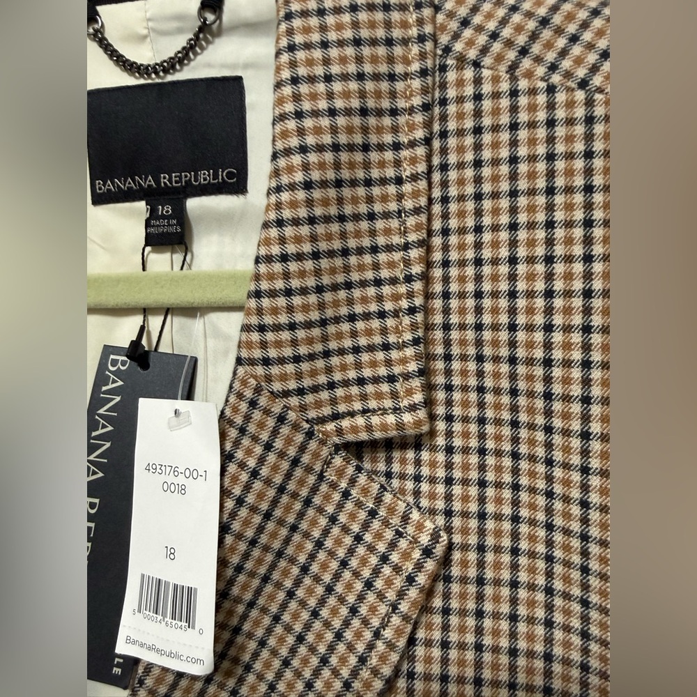 Banana Republic Double-Breasted Plaid Blazer NWT - Picture 9 of 13